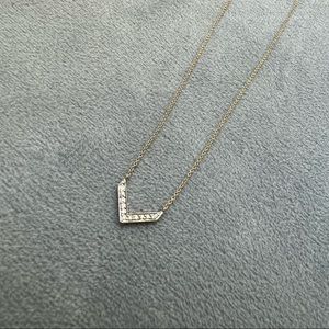 NEW Stella & Dot Covet 14k Gold and 0.05ctw Diamond Chevron Intention Necklace